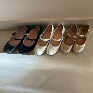 Black, White, and Gold Mary Jane Shoes